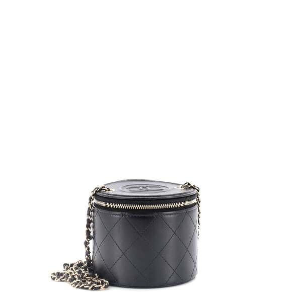 Chanel Cc Round Vanity Case With Chain #185233C17B - Picture 1 of 7
